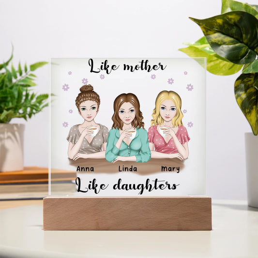 Like Mother Like Daughter - Personalized Acrylic Square Plaque