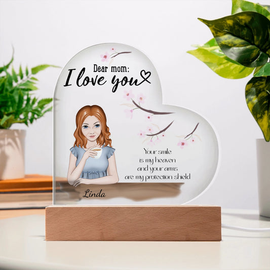 Dear Mom- Personalized Acrylic Heart Plaque