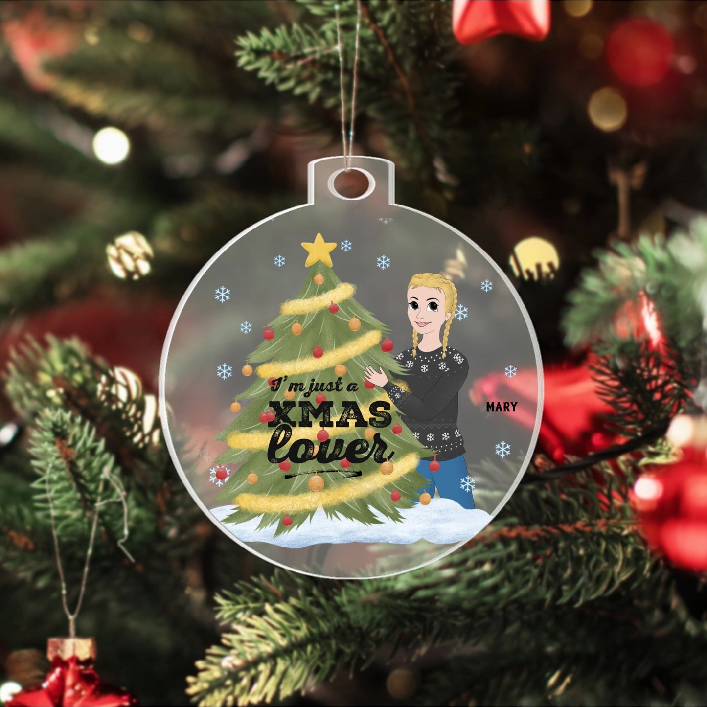 I'm just a Christmas lover Personalized Acrylic Ornament