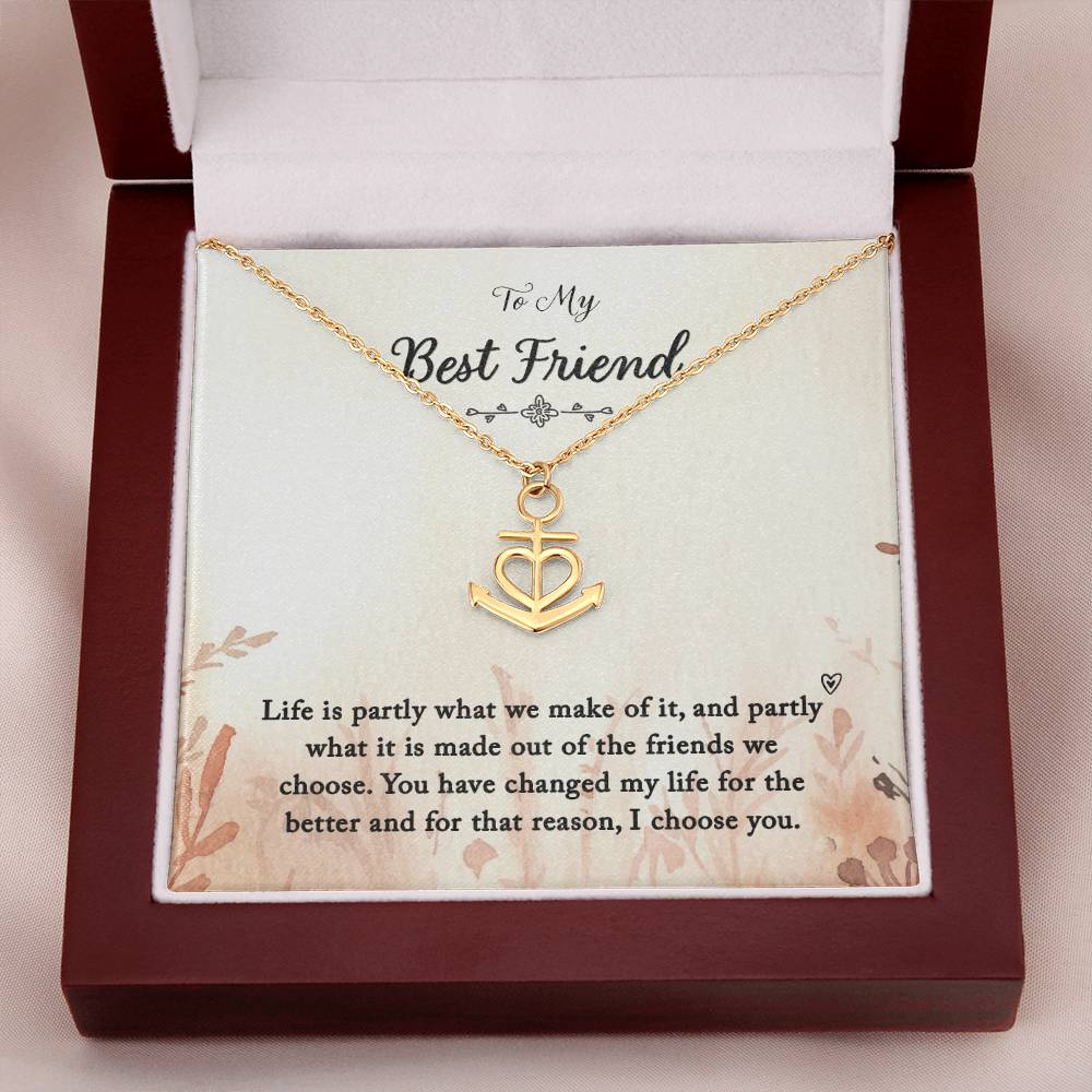 To My Best Friend - Anchor Pendant Necklace