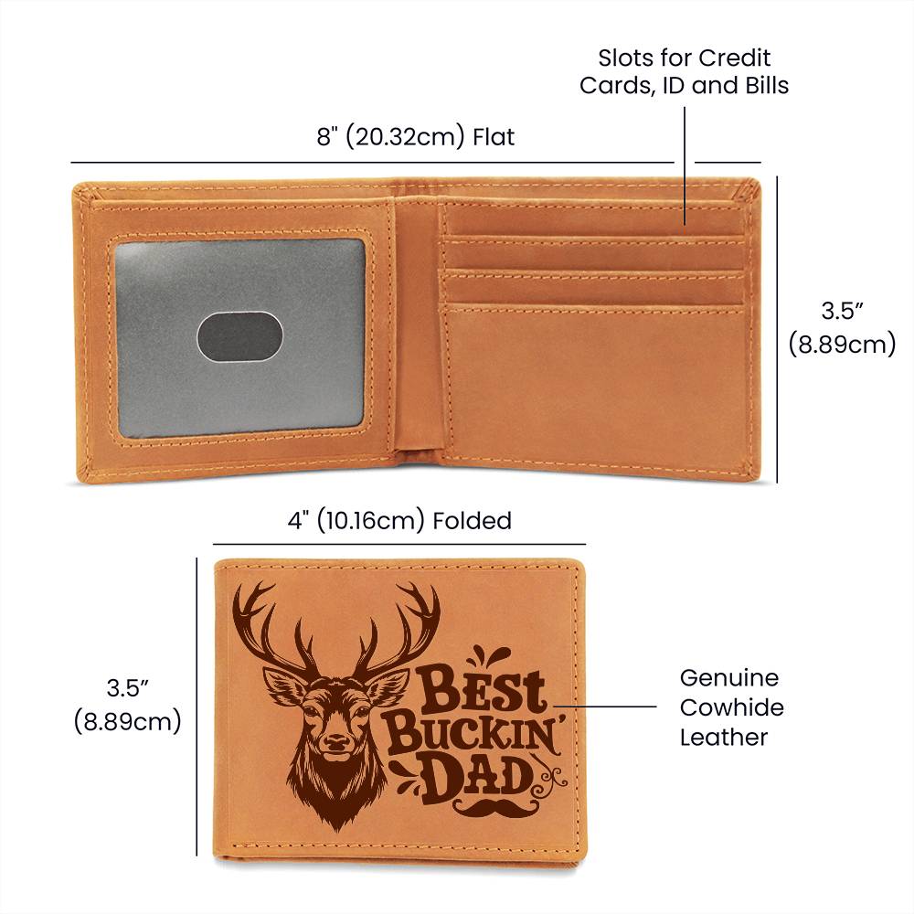 Best Buckin Dad - Graphic Leather Wallet