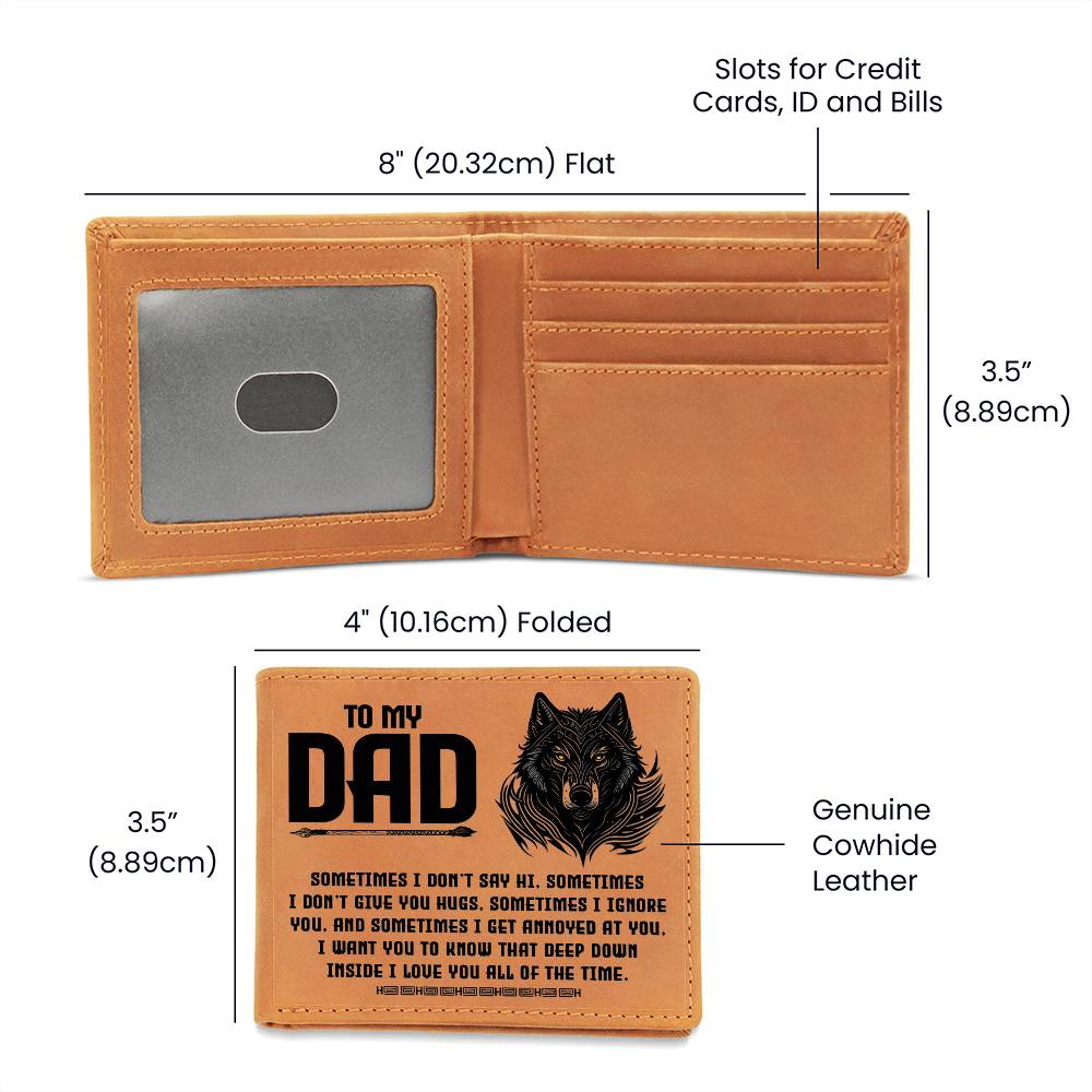 To My Dad - Graphic Leather Wallet