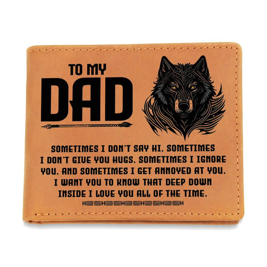 To My Dad - Graphic Leather Wallet