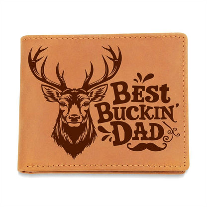 Best Buckin Dad - Graphic Leather Wallet