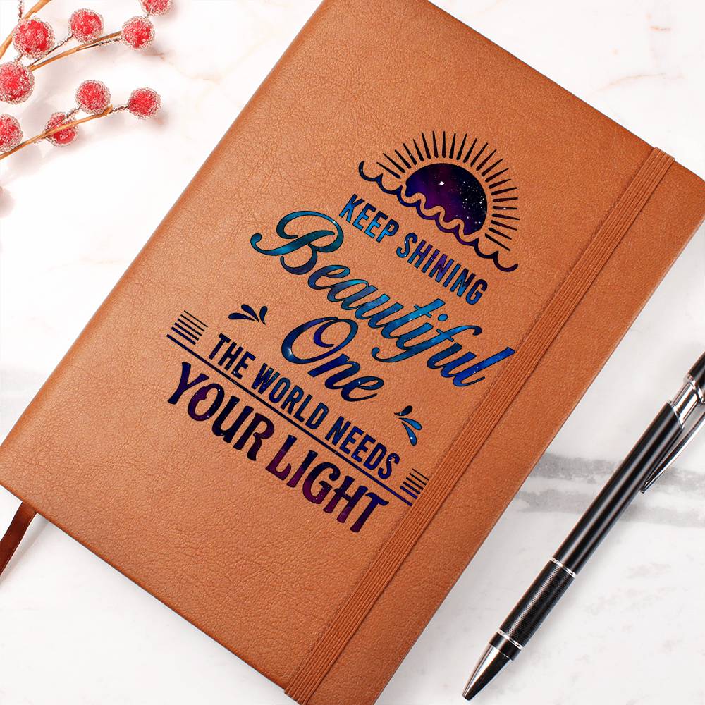 Keep Shining - Graphic Leather Journal