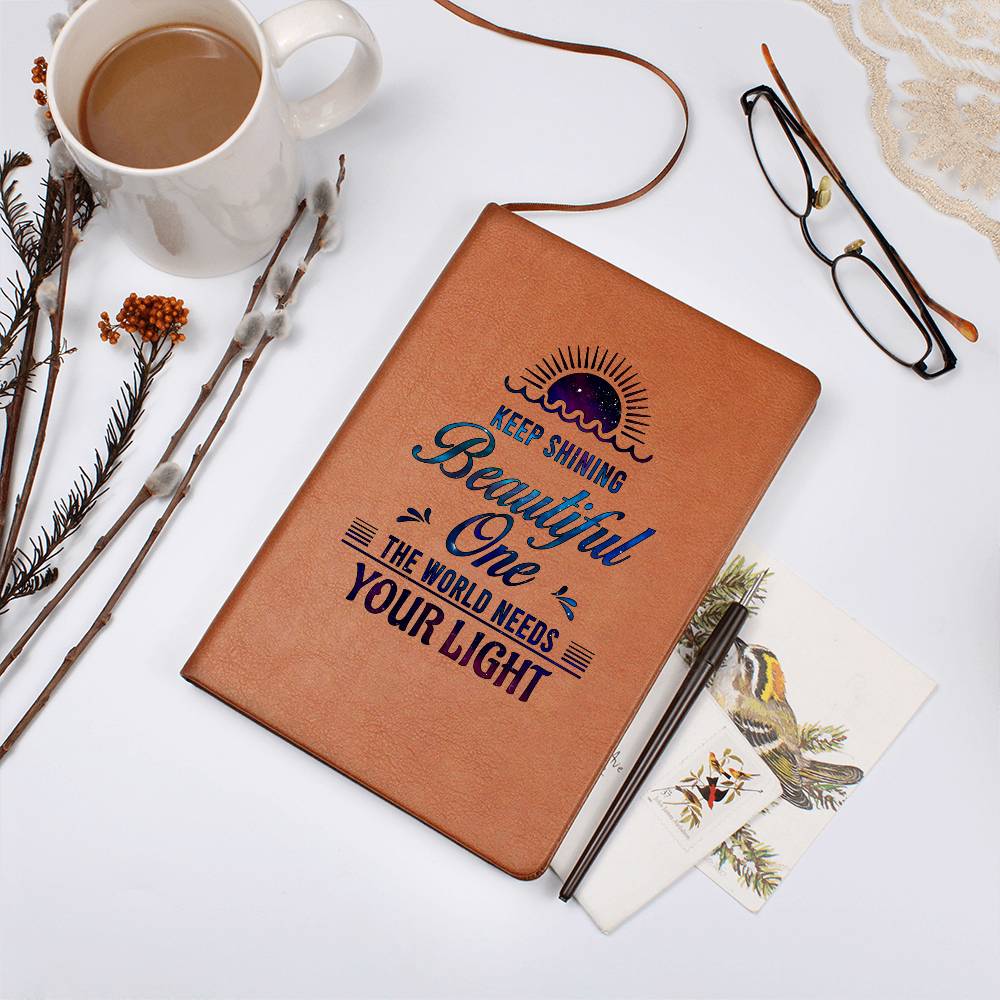 Keep Shining - Graphic Leather Journal