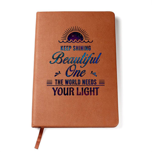 Keep Shining - Graphic Leather Journal