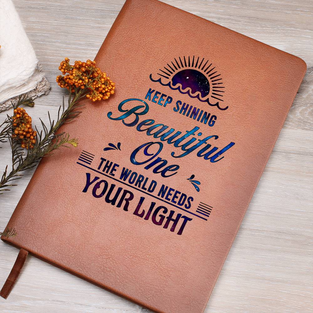 Keep Shining - Graphic Leather Journal