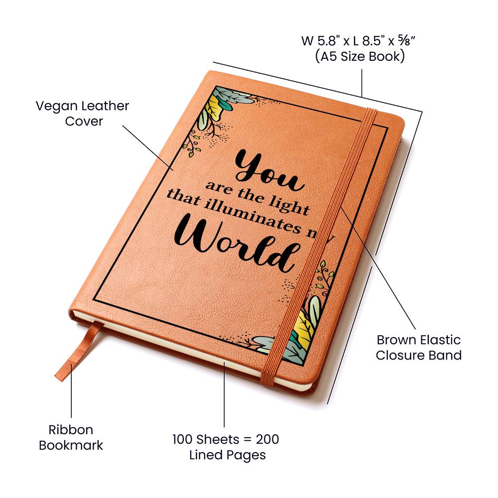 You Are The Light - Graphic Leather Journal