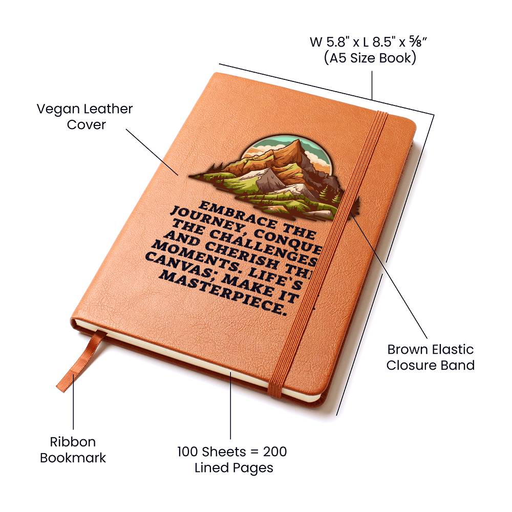 Embrace The Journey - Graphic Leather Journal