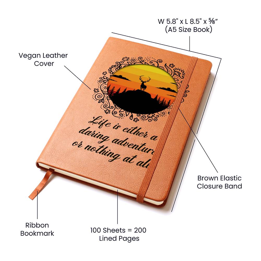 Life Is An Adventure - Graphic Leather Journal