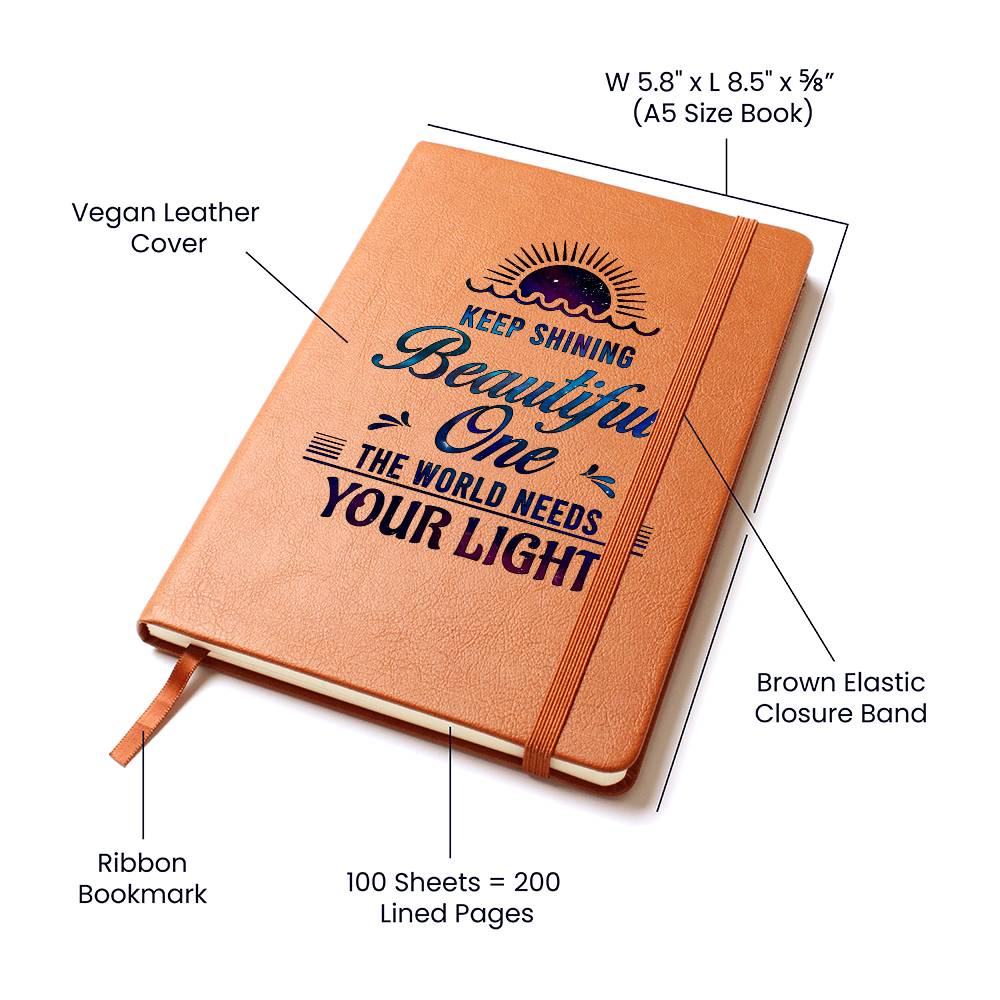 Keep Shining - Graphic Leather Journal