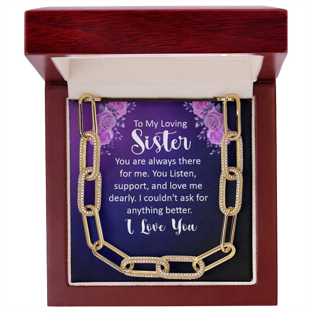 To My Loving Sister - Paperclip Chain Necklace