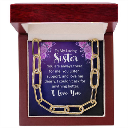 To My Loving Sister - Paperclip Chain Necklace