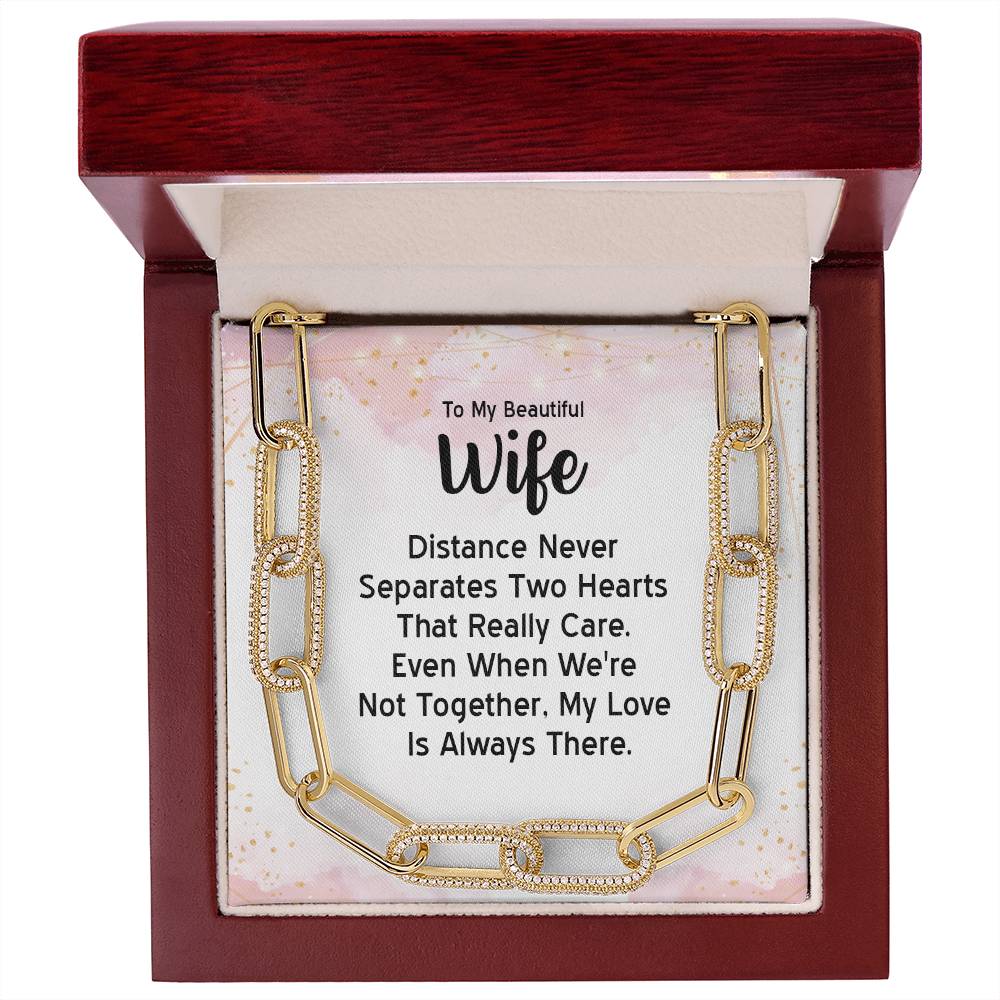 To My Beautiful Wife - Paperclip Chain Necklace