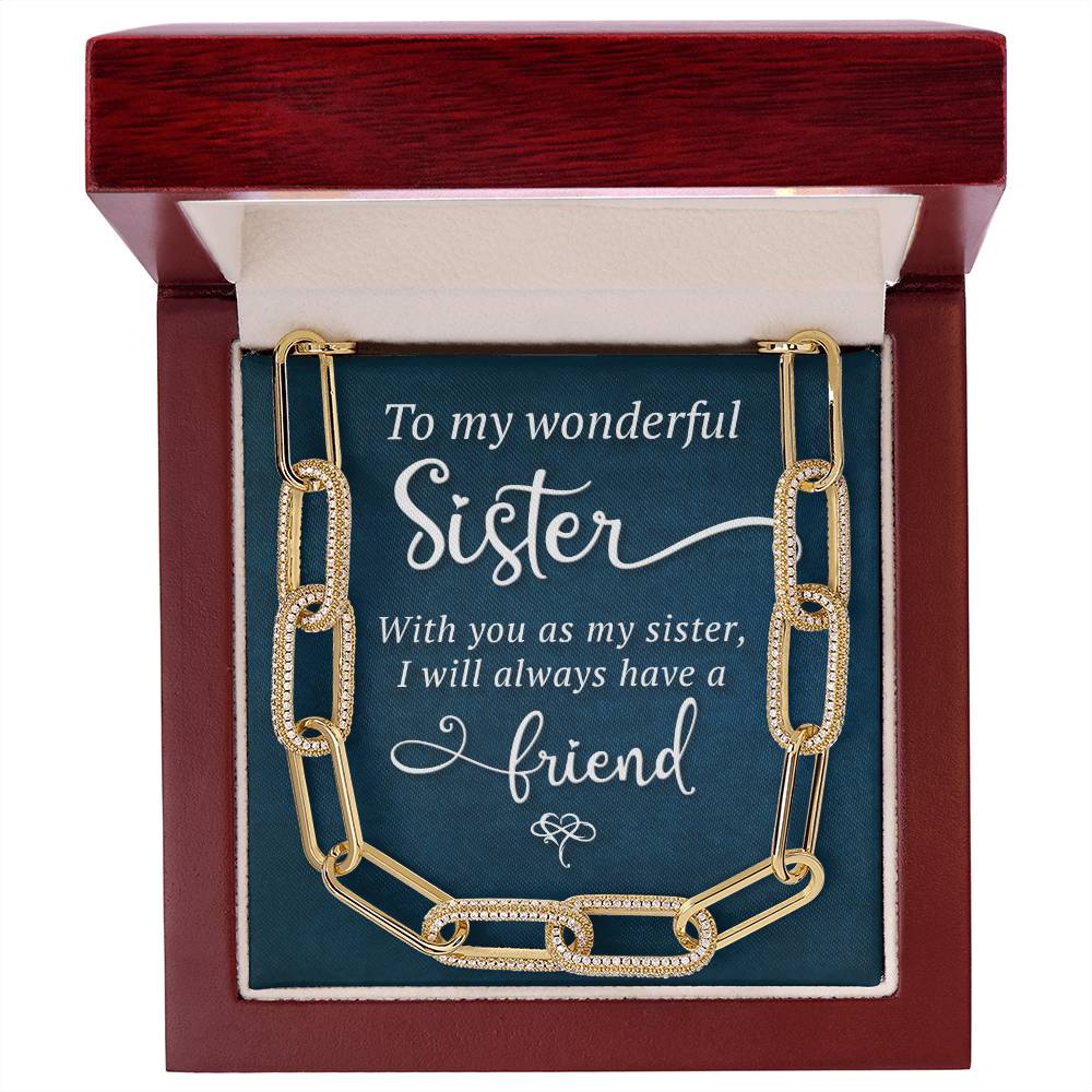 To My Wonderful Sister - Paperclip Chain Necklace