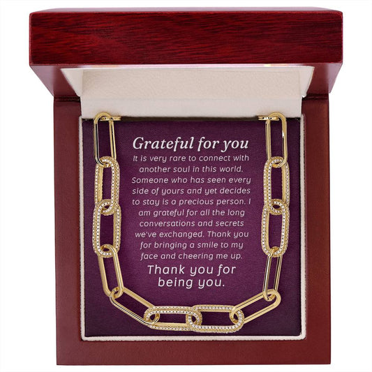 Grateful For You - Paperclip Chain Necklace