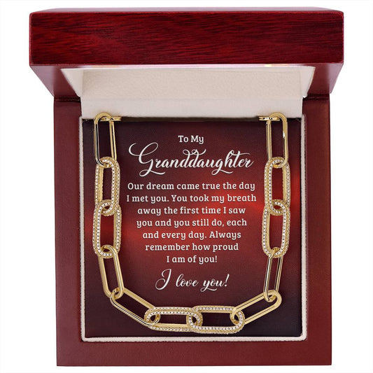 To My Granddaughter - Paperclip Chain Necklace