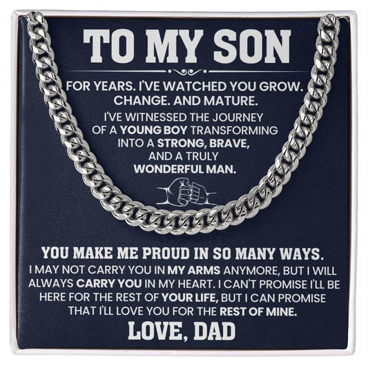 To My Son - Cuban Link Chain