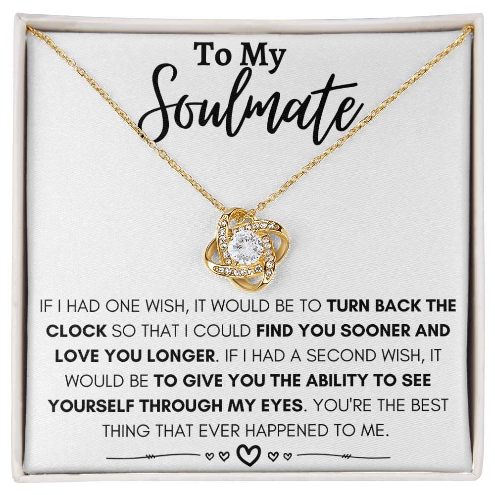 To My Soulmate - You're The Best Thing - Love Knot Necklace (Yellow & White Gold Variants)