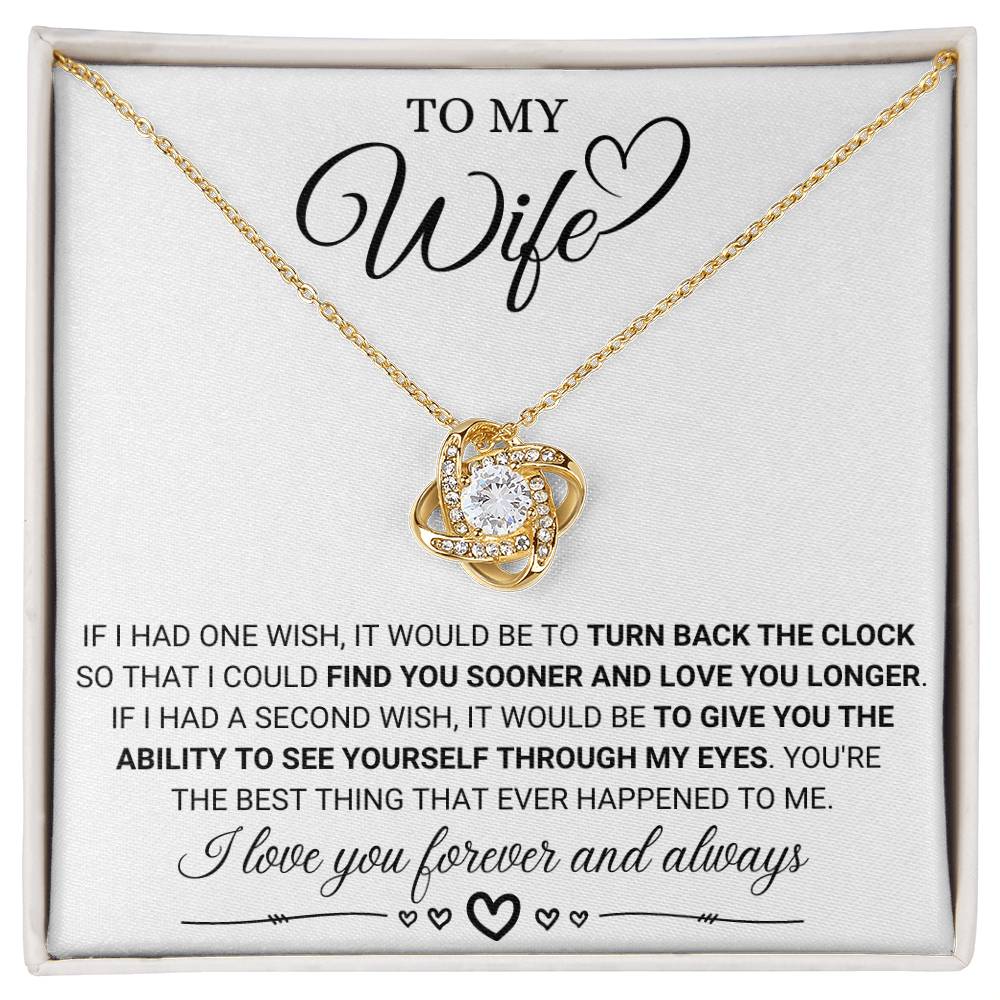 To My Wife - Forever and Always - Love Knot Necklace