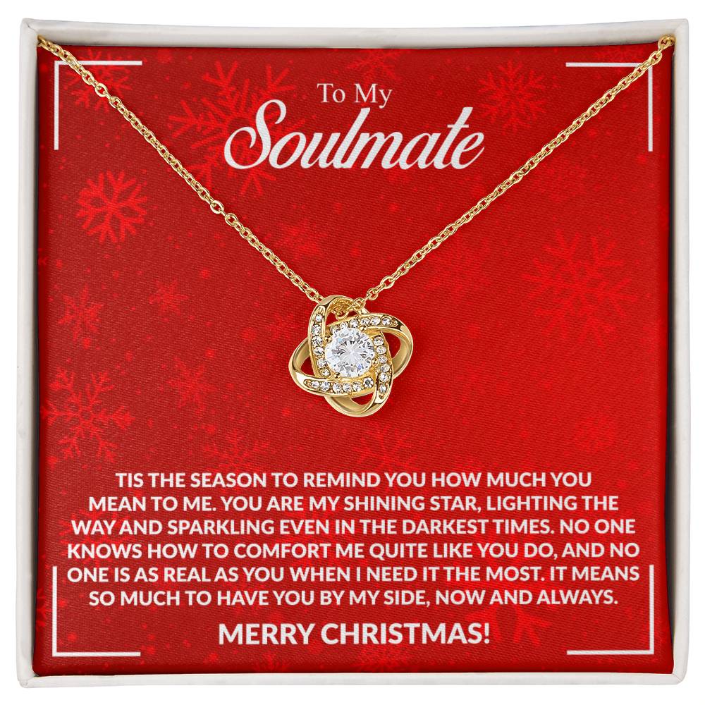 To My Soulmate - Merry Christmas - Love Knot Necklace