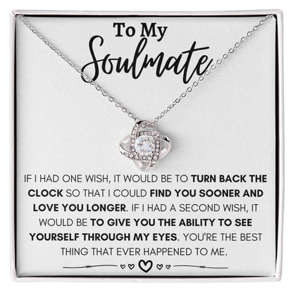 To My Soulmate - You're The Best Thing - Love Knot Necklace (Yellow & White Gold Variants)