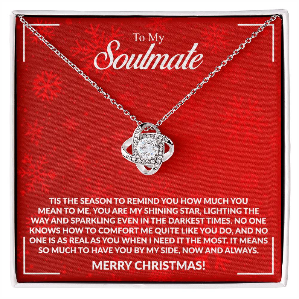 To My Soulmate - Merry Christmas - Love Knot Necklace