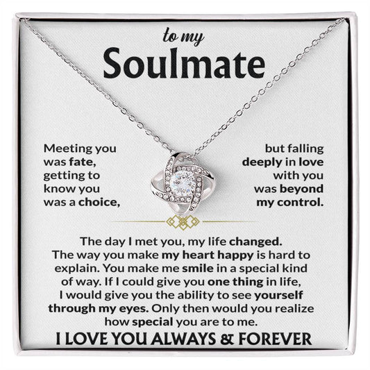 To My Soulmate - Fate - Love Knot Necklace (Yellow & White Gold Variants)