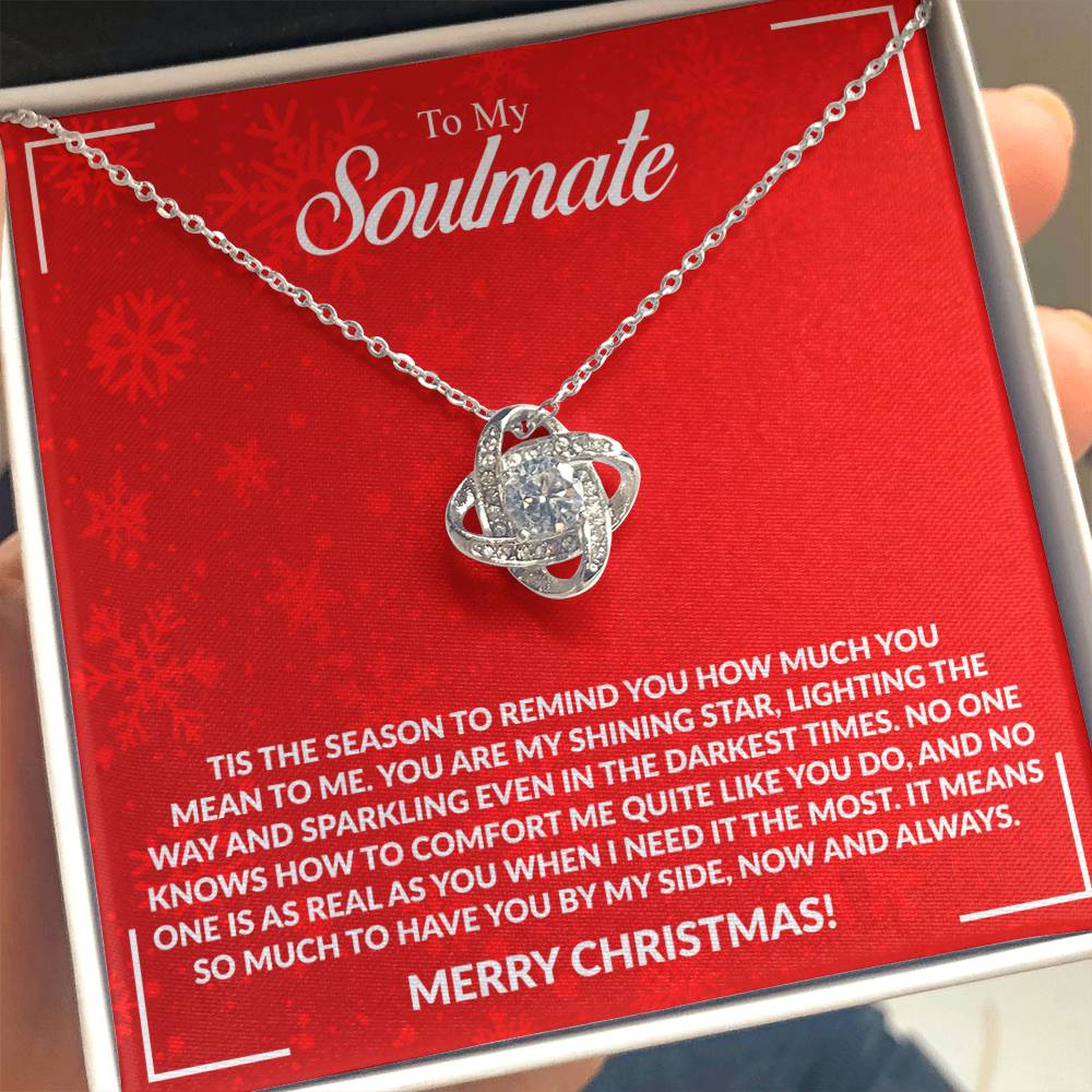 To My Soulmate - Merry Christmas - Love Knot Necklace