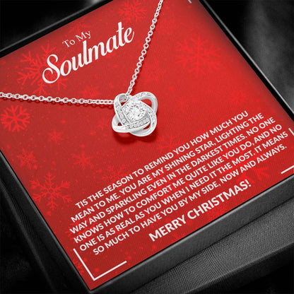 To My Soulmate - Merry Christmas - Love Knot Necklace