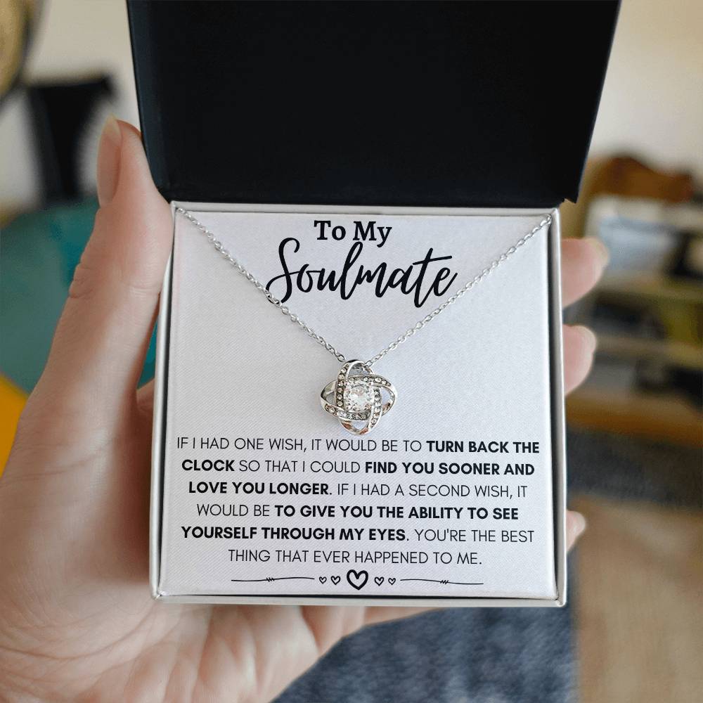 To My Soulmate - You're The Best Thing - Love Knot Necklace (Yellow & White Gold Variants)