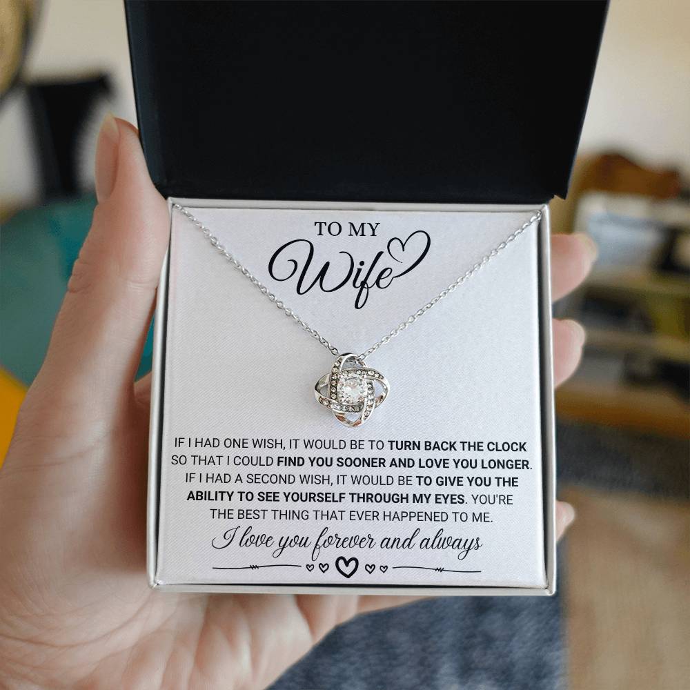 To My Wife - Forever and Always - Love Knot Necklace