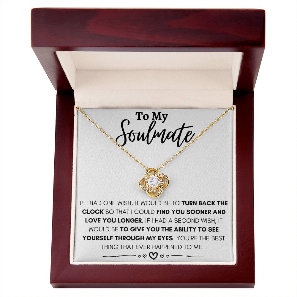 To My Soulmate - You're The Best Thing - Love Knot Necklace (Yellow & White Gold Variants)