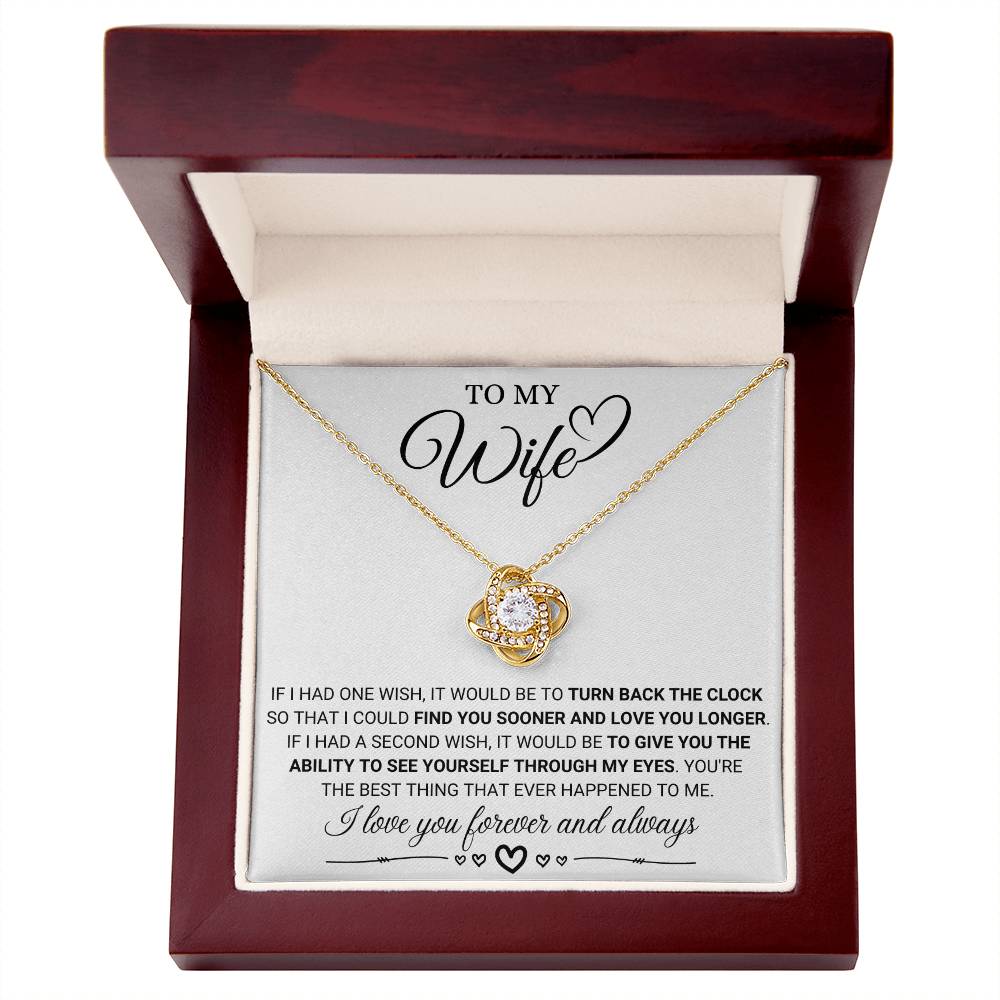 To My Wife - Forever and Always - Love Knot Necklace