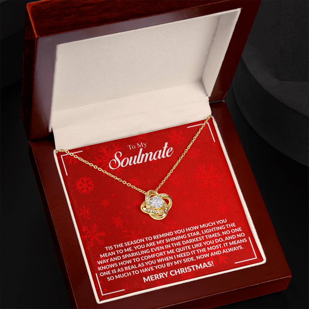 To My Soulmate - Merry Christmas - Love Knot Necklace