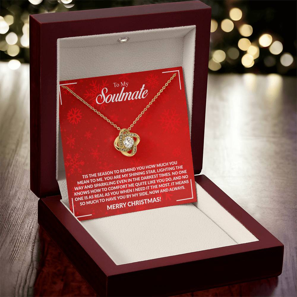 To My Soulmate - Merry Christmas - Love Knot Necklace