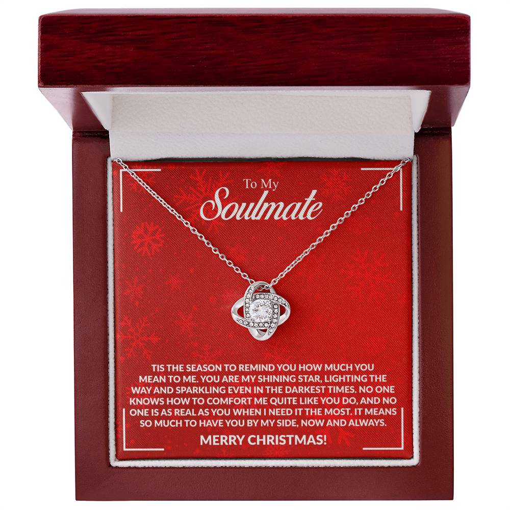 To My Soulmate - Merry Christmas - Love Knot Necklace