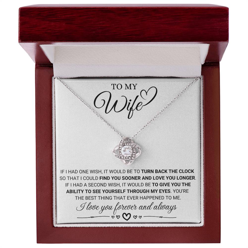 To My Wife - Forever and Always - Love Knot Necklace