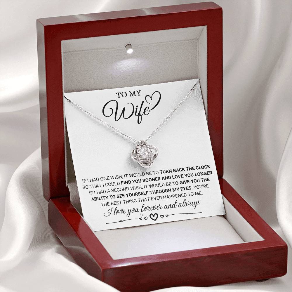 To My Wife - Forever and Always - Love Knot Necklace