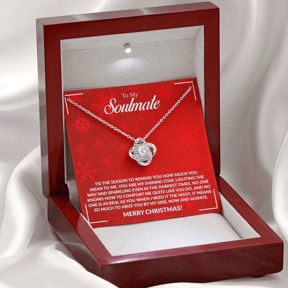 To My Soulmate - Merry Christmas - Love Knot Necklace