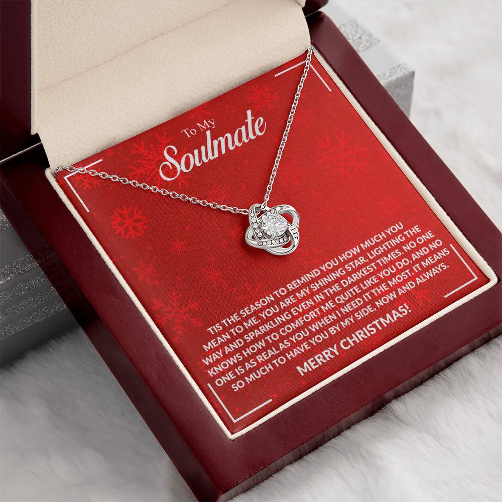 To My Soulmate - Merry Christmas - Love Knot Necklace