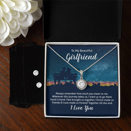 To My Beautiful Girlfriend - Eternal Hope Necklace & Earring Set