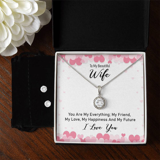 To My Beautiful Wife - Eternal Hope Necklace & Earring Set