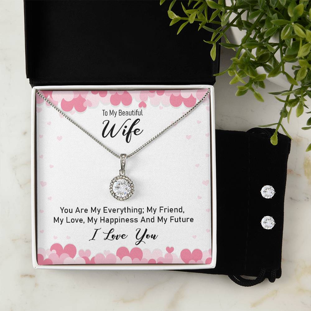 To My Beautiful Wife - Eternal Hope Necklace & Earring Set