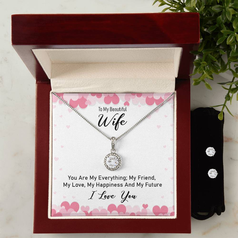 To My Beautiful Wife - Eternal Hope Necklace & Earring Set