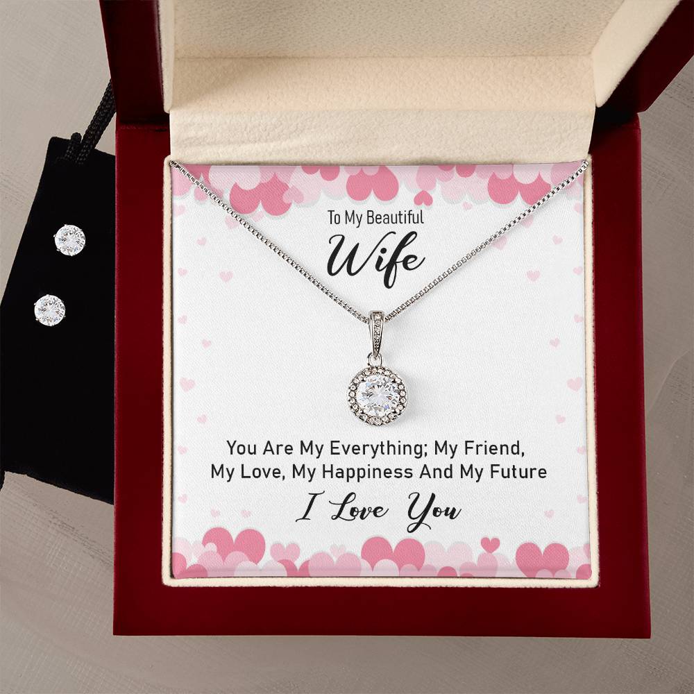 To My Beautiful Wife - Eternal Hope Necklace & Earring Set