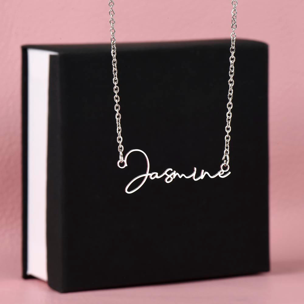 Non-Message Card Signature Style Custom Name Necklace