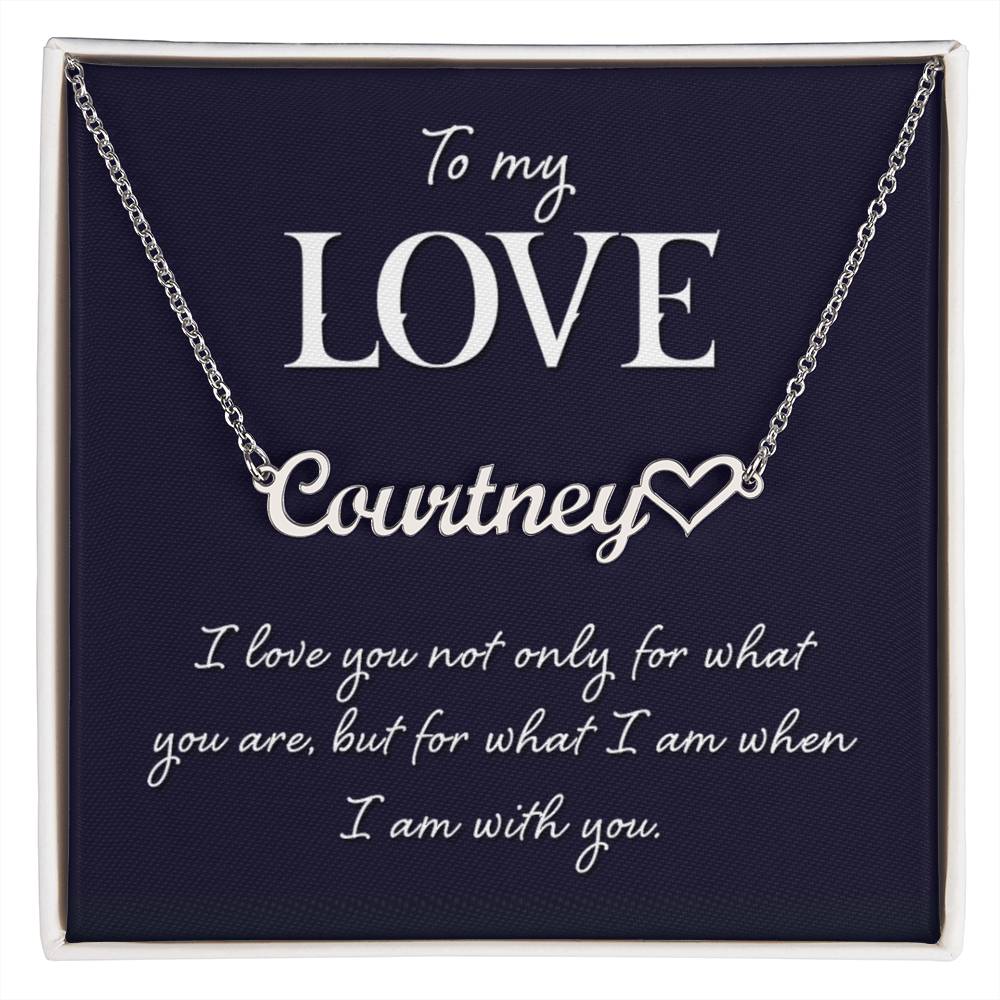 To My Love - Heart Name Necklace