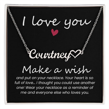 Make A Wish - Heart Name Necklace